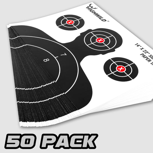 Shooting Range Silhouette Paper Target - 14X22 Inches (50 Pack)