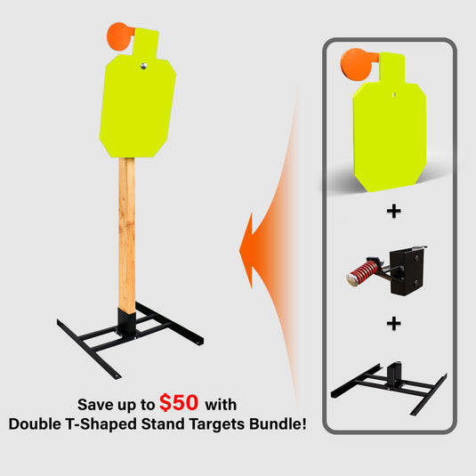 Double T-Shaped Base Stand + 2X4 Target Hanger + 3/8