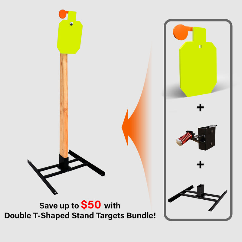 Load image into Gallery viewer, Double T-Shaped Base Stand + 2X4 Target Hanger + 3/8" Thick 7" X 12" Hostage Target
