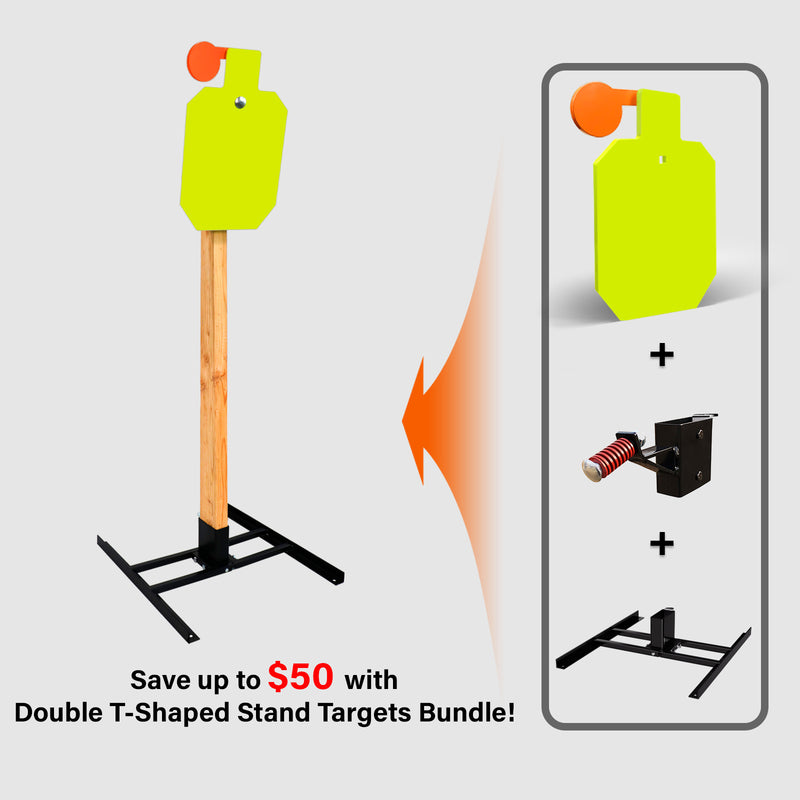Load image into Gallery viewer, Double T-Shaped Base Stand + 2X4 Target Hanger + 3/8" Thick 10" X 16" Hostage Target
