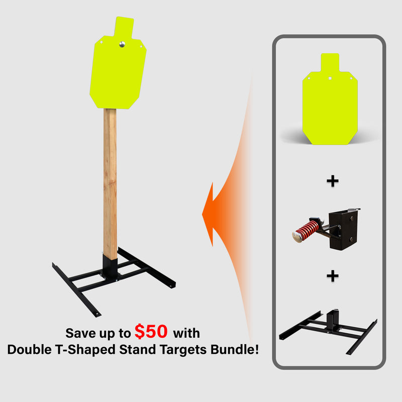 Load image into Gallery viewer, Double T-Shaped Base Stand + 2X4 Target Hanger + 1/2" Thick 10" X 16" Torso Target
