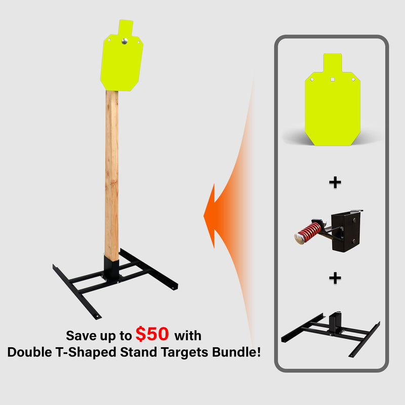 Load image into Gallery viewer, Double T-Shaped Base Stand + 2X4 Target Hanger + 1/2" Thick 7" X 12" Torso Target
