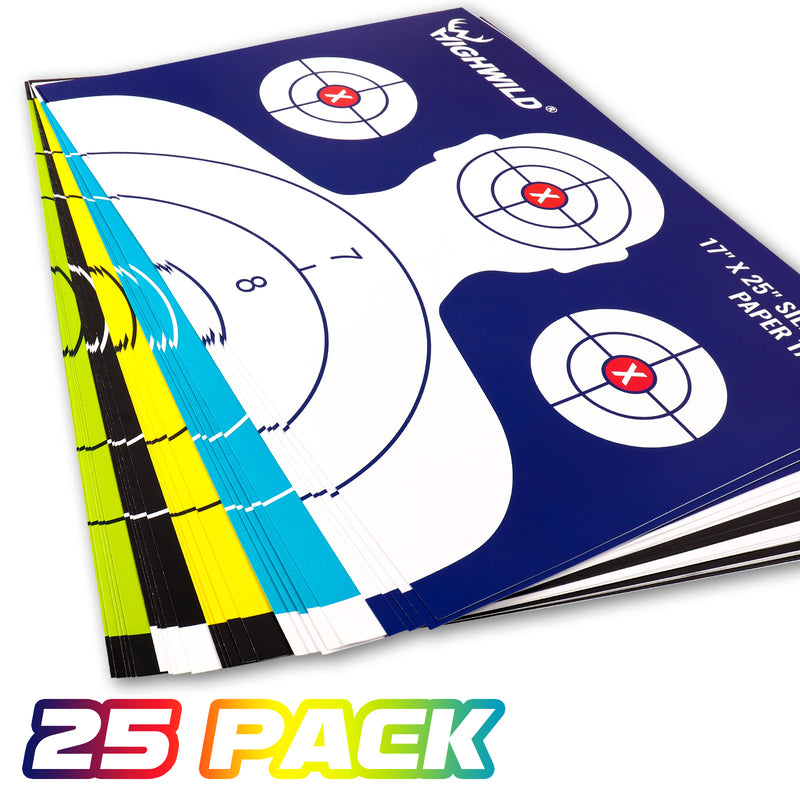 Target Range Paper Shooting Range Silhouette Paper Target - 17X25 Inches (Multi Color ...