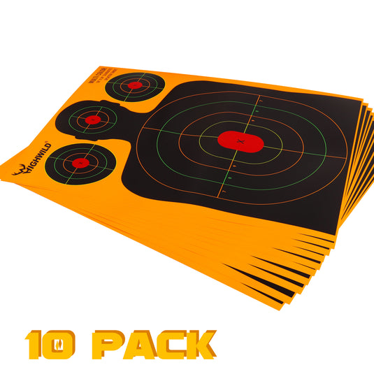 Silhouette Splatter Paper Targets - Splash Effect of Multiple Colors - 18x24 Inch