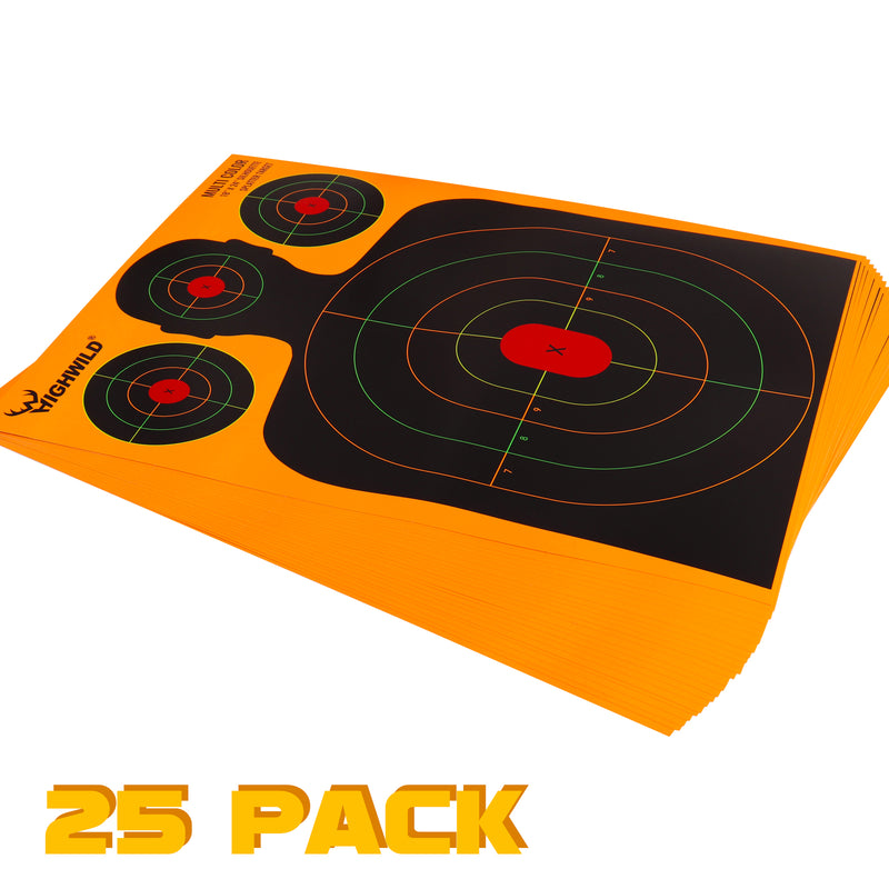 Load image into Gallery viewer, Silhouette Splatter Paper Targets - Splash Effect of Multiple Colors - 18x24 Inch

