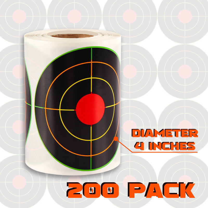 4 Inch Splatter Adhesive Bullseye Shooting Target Stickers - 200