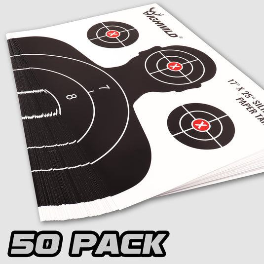 Shooting Range Silhouette Paper Target - 17X25 Inches (White & Black)