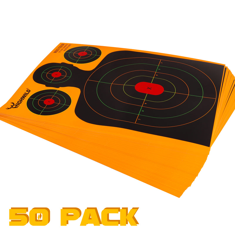Load image into Gallery viewer, Silhouette Splatter Paper Targets - Splash Effect of Multiple Colors - 18x24 Inch
