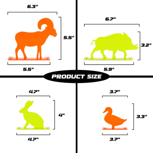 Animal Silhouette Knockovers Metallic Silhouette Targets - 4 Pack