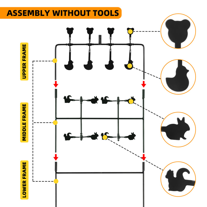 Load image into Gallery viewer, Multi-Shot Target 3-Section Detachable with Adjustable Paper Stand
