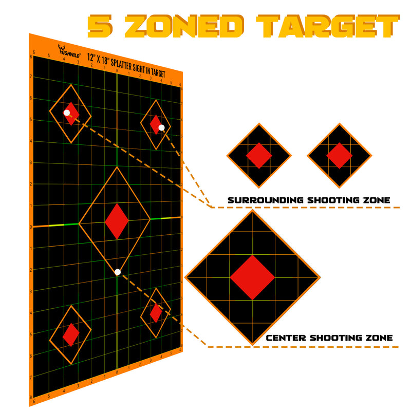 Load image into Gallery viewer, Sight in Splatter Shooting Range Targets - Splash Effect of Multiple Colors - 12 x 18 Inch
