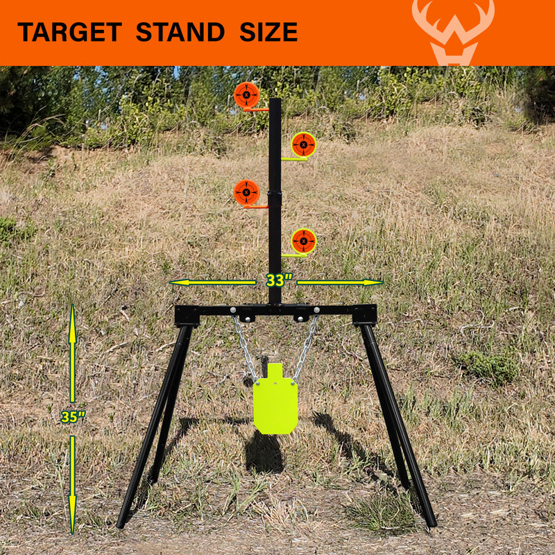 Load image into Gallery viewer, 3/8&quot; AR500 Steel Targets System 7&quot;x 12&quot; Silhouette  with Stand and .22 Rimfire Dueling Tree
