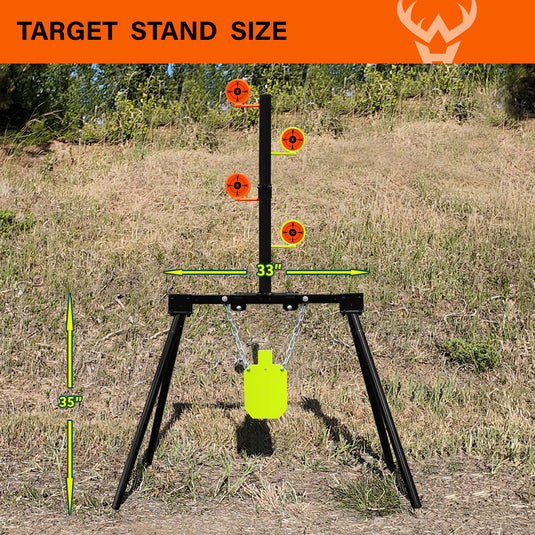 3/8" AR500 Steel Targets System 7"x 12" Silhouette  with Stand and .22 Rimfire Dueling Tree
