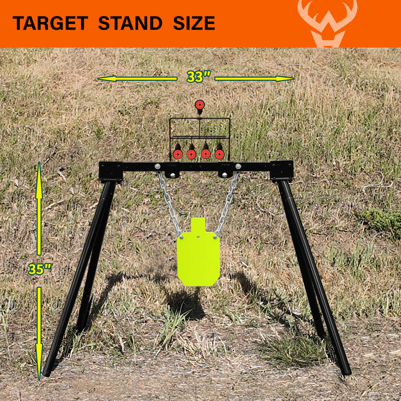 Load image into Gallery viewer, 3/8&quot; AR500 Steel Targets System 7&quot;x 12&quot; Silhouette with Stand and Air Gun Resetting Target
