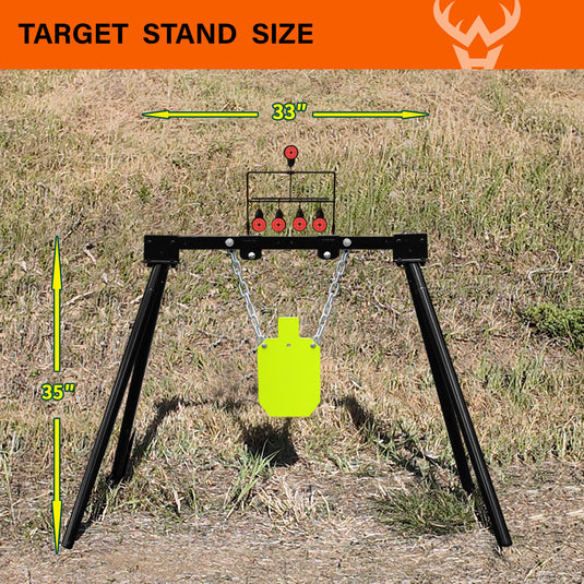 3/8" AR500 Steel Targets System 7"x 12" Silhouette with Stand and Air Gun Resetting Target
