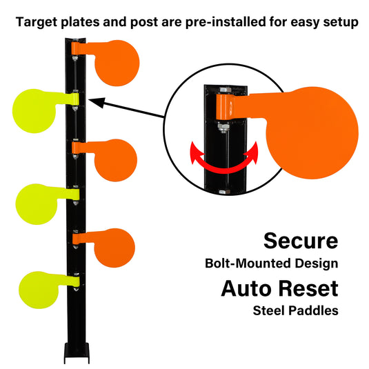 AR500 Dueling Tree Target Kit - 6" x 3/8" Reactive Shooting Targets with Stand