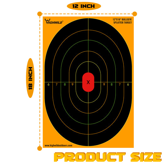 Sight in Splatter Shooting Range Targets - Splash Effect of Multiple Colors - 12 x 18 Inch