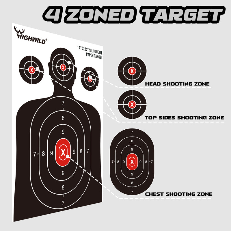 Load image into Gallery viewer, Shooting Range Silhouette Paper Target - 14X22 Inches (50 Pack)
