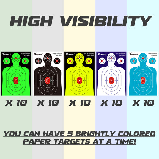 Shooting Range Silhouette Paper Target - 17X25 Inches (Multi Color)