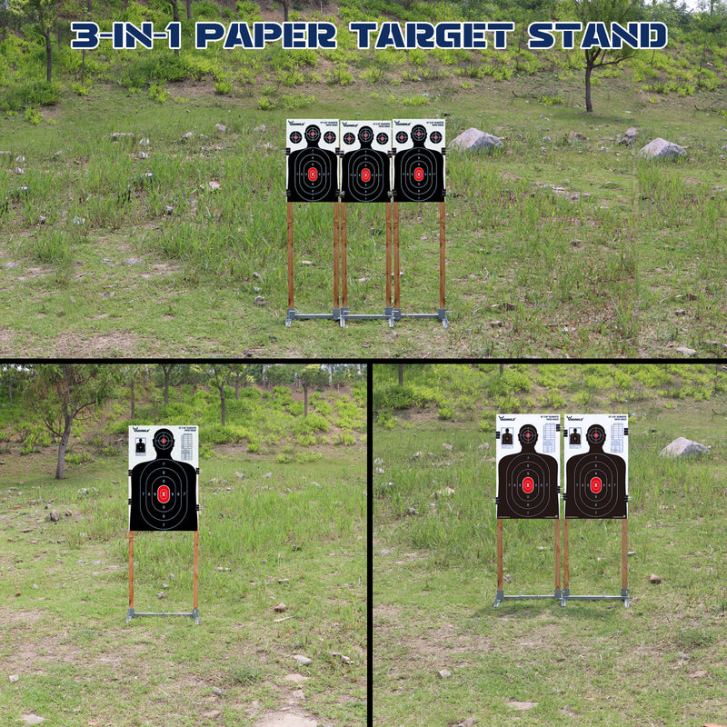 Load image into Gallery viewer, Adjustable Target Stand Base Paper Target Stands Triple Set

