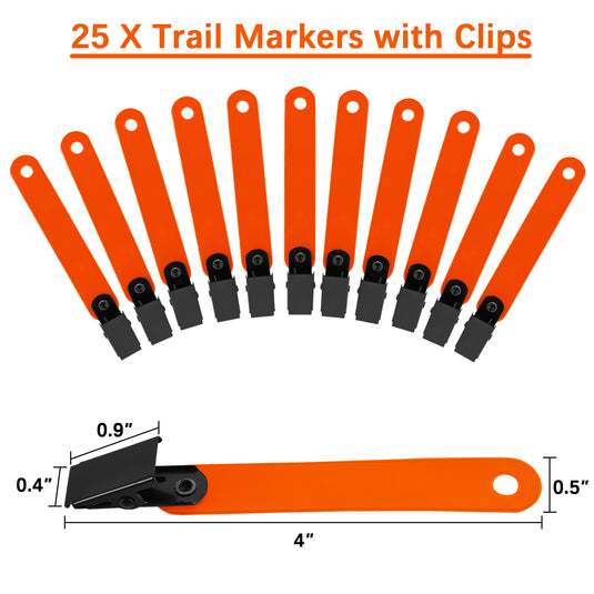 Trail Marker with Clips - Orange (Pack of 25)