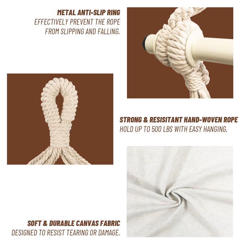 Load image into Gallery viewer, Hanging Hammock Chair with Cushions - Beige
