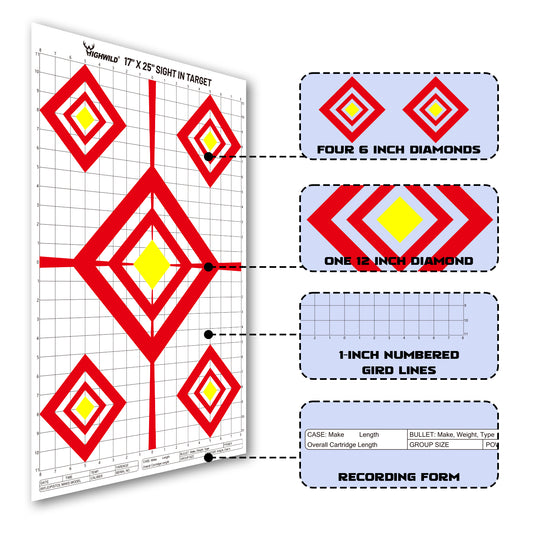 Sight in Shooting Range Paper Target - 17X25 Inches