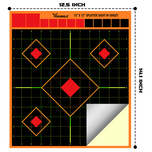 Sight in Stick Splatter Adhesive Shooting Targets - Splash Effect of Multiple Colors - 12 x 12 Inch