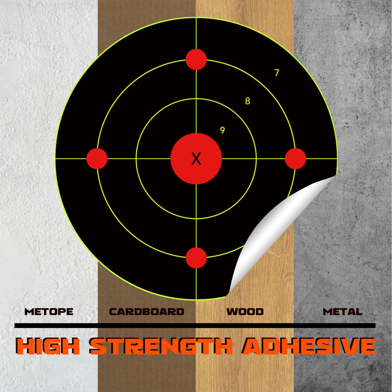 Load image into Gallery viewer, 12X12 Inch Splatter Adhesive Bullseye Fluorescent Yellow Shooting Target Stickers
