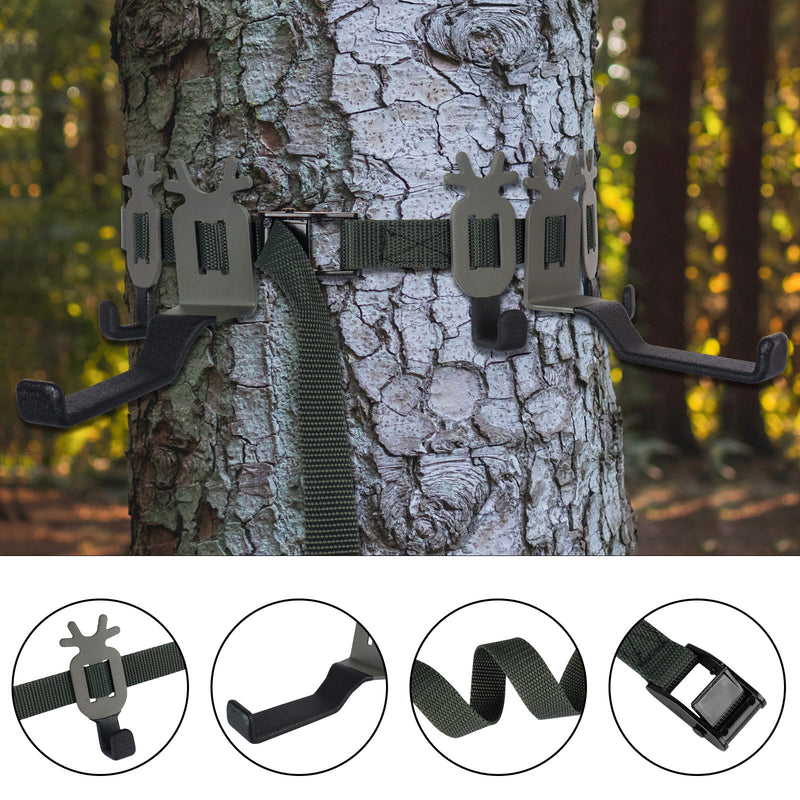 Load image into Gallery viewer, Treestand Strap Gear &amp; Bow Hangers for Hunting Gears Bow - 3 Gear Hooks + 2 Bow Hangers Set
