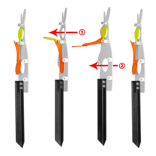 Metal Rabbit Resetting Target Neon Plates - Rated for .22/.177 Caliber