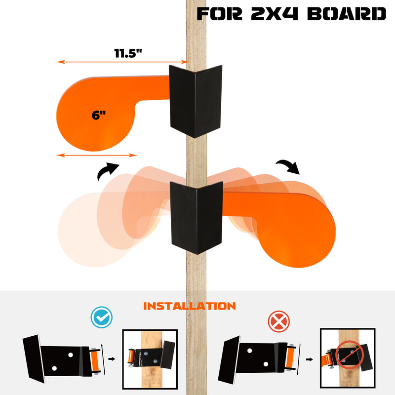 Load image into Gallery viewer, 3/8&quot; AR500 Steel 12&quot; x 20&quot; Reactive Hostage Target and 6&quot; AR500 Dueling Tree Paddles Set
