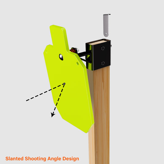 Double T-Shaped Base Stand + 2X4 Target Hanger + 1/2" Thick 10" X 16" Torso Target