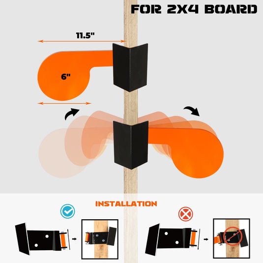3/8" AR500 Steel 12" x 20" Reactive Hostage with Hanger and 6" AR500 Dueling Tree Paddles Set