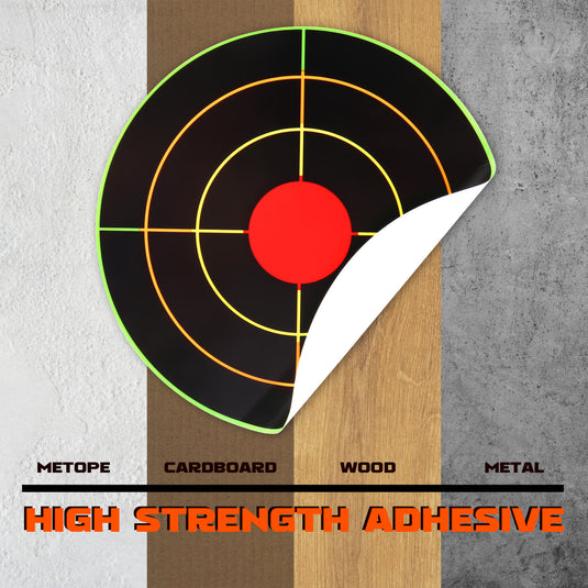4 Inch Splatter Adhesive Bullseye Shooting Target Stickers - 200 Pack