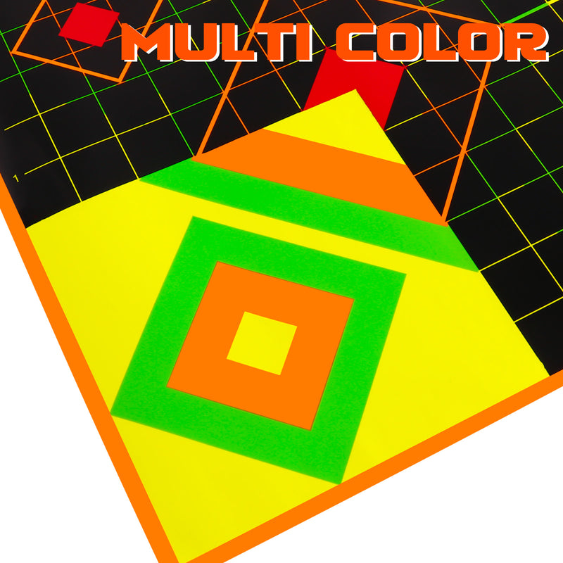 Load image into Gallery viewer, Sight in Stick Splatter Adhesive Shooting Targets - Splash Effect of Multiple Colors - 12 x 12 Inch
