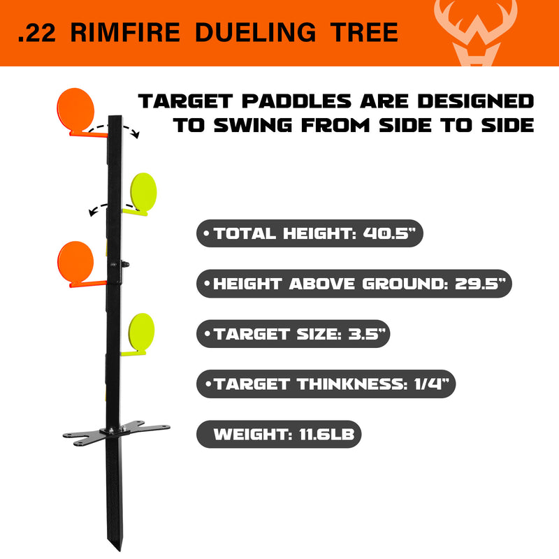 Load image into Gallery viewer, 3/8&quot; AR500 Steel Targets System 7&quot;x 12&quot; Silhouette  with Stand and .22 Rimfire Dueling Tree
