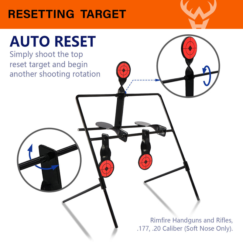 Load image into Gallery viewer, 3/8&quot; AR500 Steel Targets System 7&quot;x 12&quot; Silhouette with Stand and Air Gun Resetting Target
