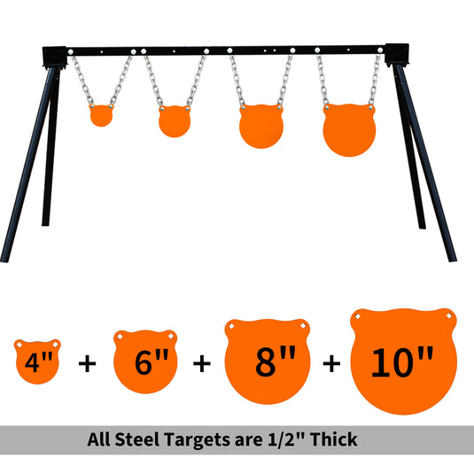 1/2" AR500 Gong Targets - 4", 6", 8", 10"