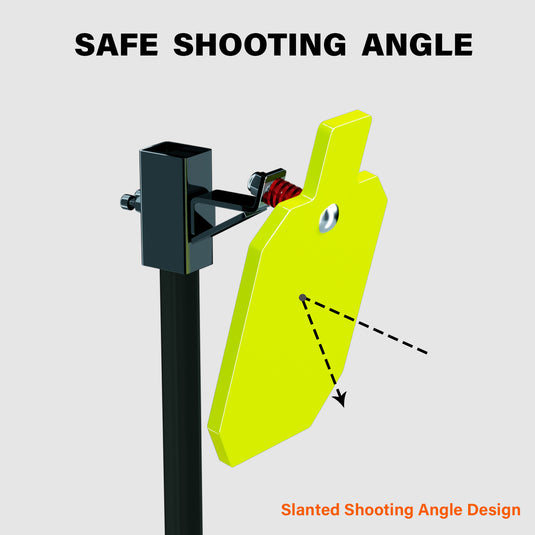 AR500 Steel Shooting Target 1/2 Inch Thick 7" x 12" Silhouette Torso with T-Post Target Holder Mount