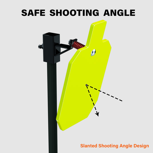 AR500 Steel Shooting Target 1/2 Inch Thick 10" x 16" Silhouette Torso with T-Post Target Holder Mount