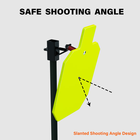 AR500 Steel Shooting Target 1/2 Inch Thick 12" x 20" Silhouette Torso with T-Post Target Holder Mount