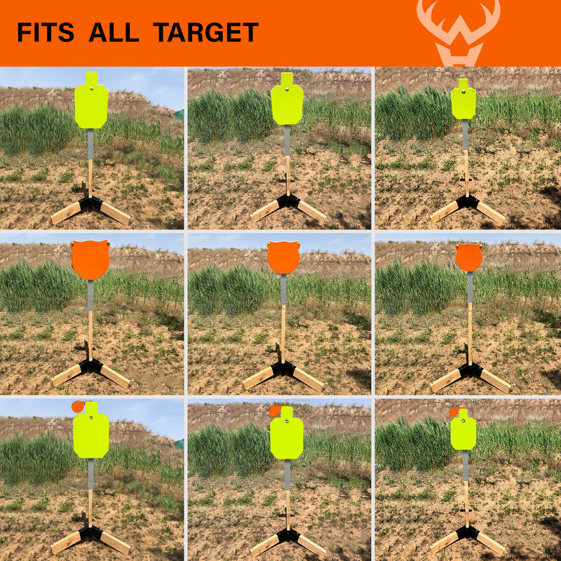 Load image into Gallery viewer, Tripod Base Stand with 2X4 Target Hanger and Wood Stand Armor Plate
