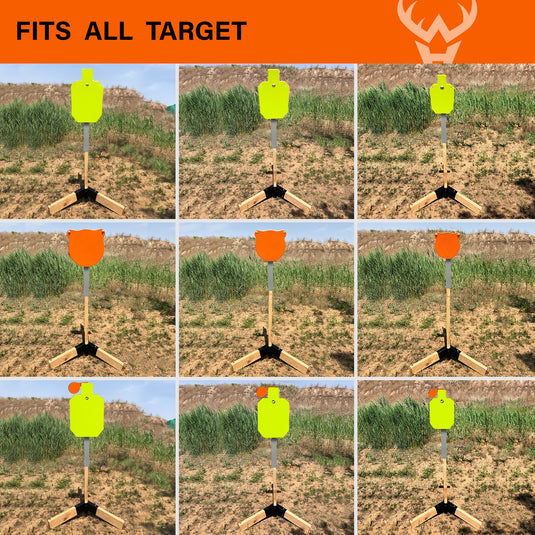 Tripod Base Stand with 2X4 Target Hanger and Wood Stand Armor Plate