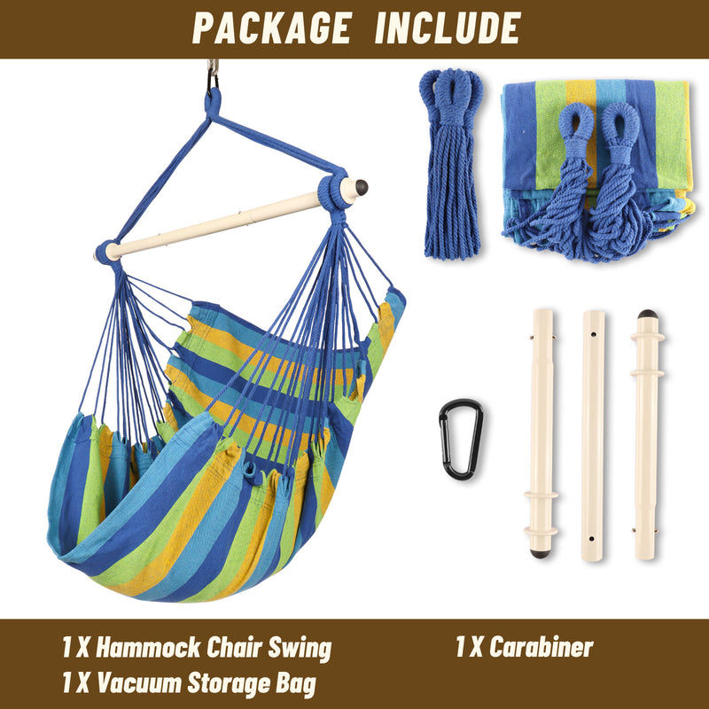 Load image into Gallery viewer, Hanging Hammock Chair - Blue &amp; Green
