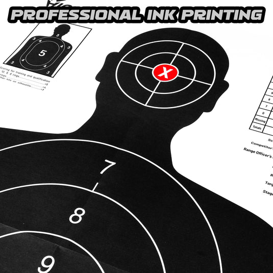 Shooting Range Silhouette Paper Target - 23X35 Inches (5 Pack, White & Black)