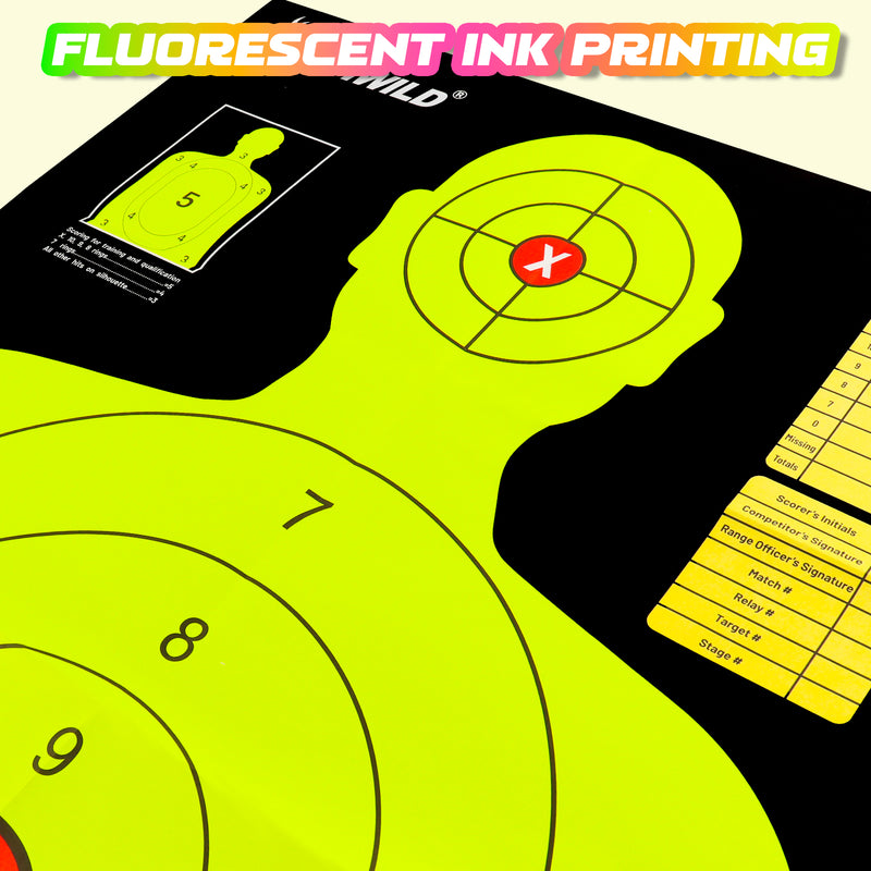 Load image into Gallery viewer, 23X35 Inch Shooting Range Silhouette Paper Target - 5 Fluorescent Colors

