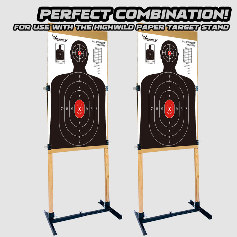 Load image into Gallery viewer, Shooting Range Silhouette Paper Target - 23X35 Inches  (50 Pack, White &amp; Black)
