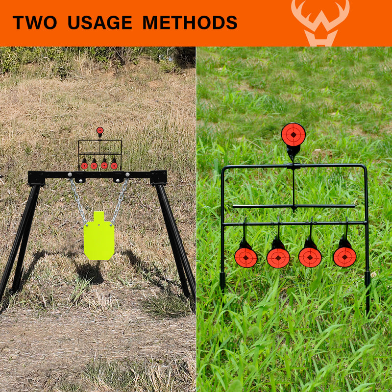Load image into Gallery viewer, 3/8&quot; AR500 Steel Targets System 7&quot;x 12&quot; Silhouette with Stand and Air Gun Resetting Target
