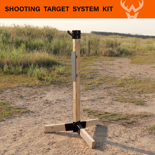 Tripod Base Stand with 2X4 Target Hanger and Wood Stand Armor Plate